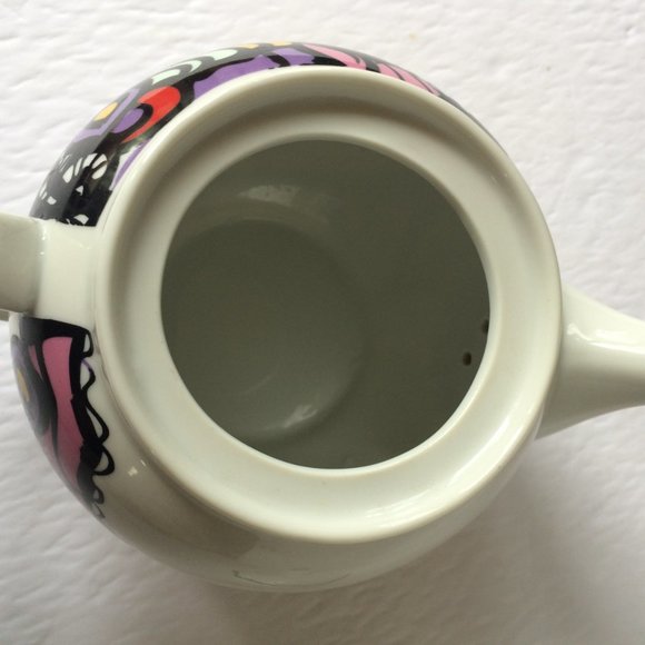 Teapot Josien Broeren White Colorful Woman Face Print Porcelain Kitchen - Picture 6 of 12